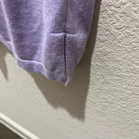 Isaac Mizrahi Live! Lavender Henley Top 1X Puff Sleeve Knit Short Sleeve - Picture 5 of 7